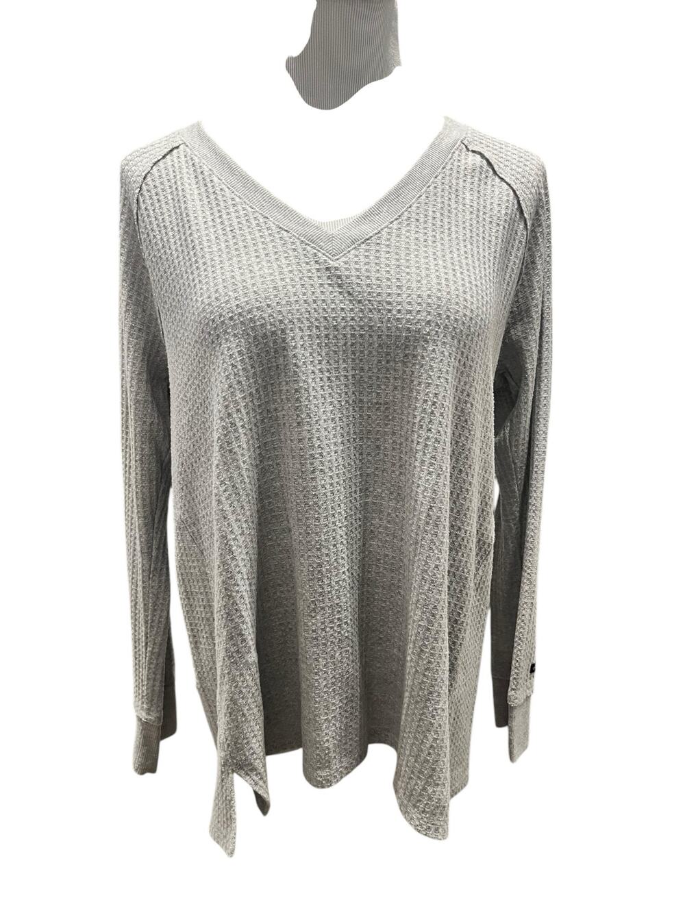Calvin Klein Jeans Women's Light Gray Waffle Weave Pullover Sweater SIZE Large